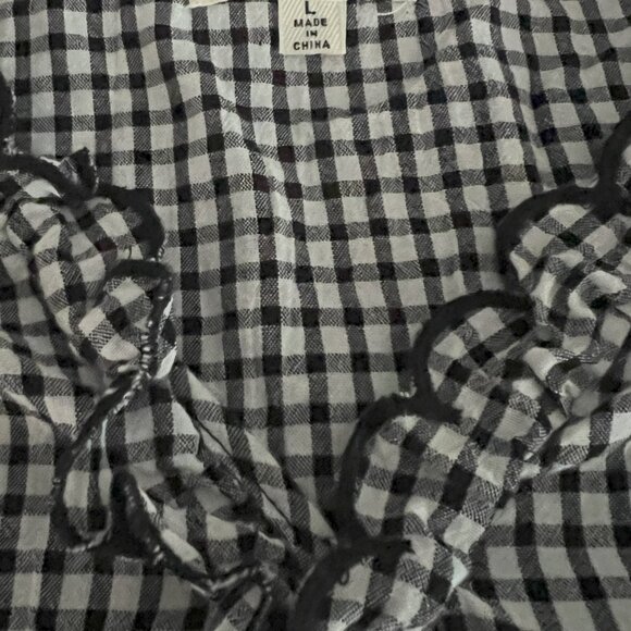 Max Studio Black and White Checked Short Sleeve top - Picture 4 of 4
